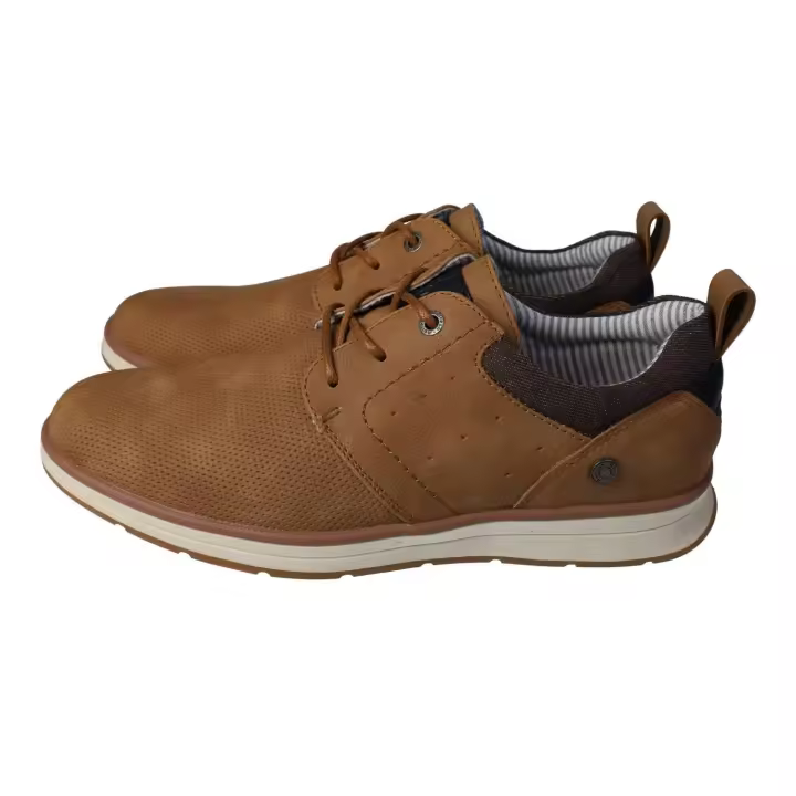 Zapatos Cordón marca REFRESH para hombre en color camel. Zapatos casuales veganos Refresh hombre transpirables con suela ligera, color camel - 1
