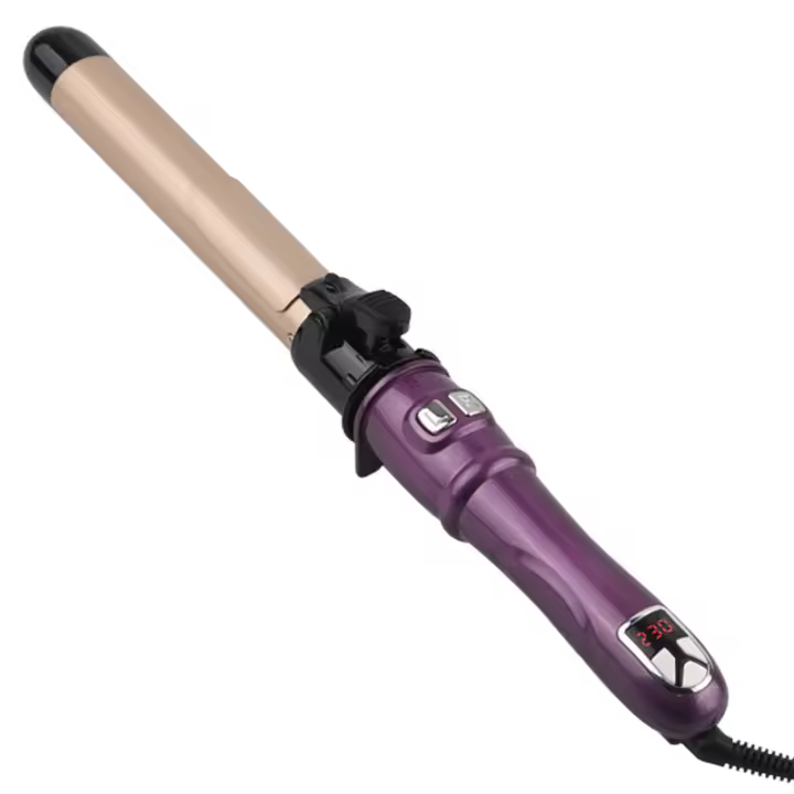 Rizador de pelo multición, rizador Eléctrico giratorio de Cerámica, rizador Automático, trituradora de pelo con Ondas grandes, color Morado - 1
