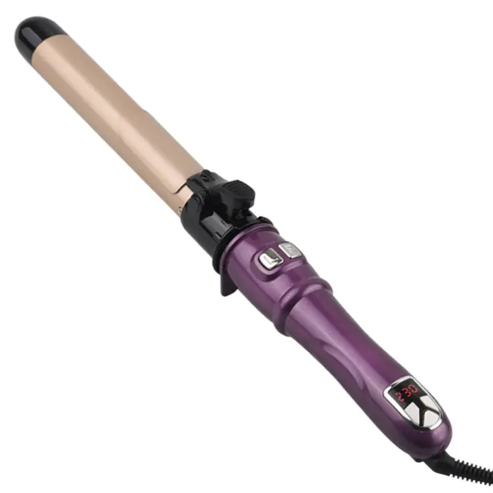 Rizador de pelo multición, rizador Eléctrico giratorio de Cerámica, rizador Automático, trituradora de pelo con Ondas grandes, color Morado - 1