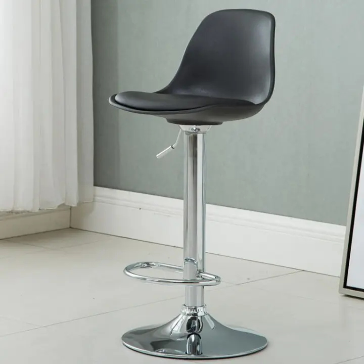 Silla giratoria de Bar alta ajustable, asiento nórdico moderno, elevador de escritorio frontal con taburete alto, respaldo de moda, silla de Bar con patas de Metal de estilo nordic,sillas de comedor - 1
