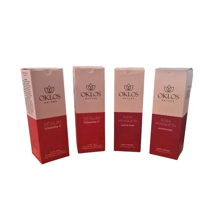 Oklos - Pack Hidratación Facial y 100% Natural - 2 Sérum Vitamina C y 2 Sérum Aceite Puro de Rosa Mosqueta - 1
