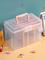 Caja De Almacenamiento Portátil De Doble Capacidad Transparente Multifuncional Para Exteriores Caja De Organización Para DIY Y Costura - details 5