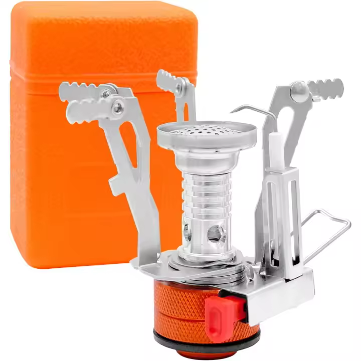 Estua de gas para camping, portáil, resistant to Viento, para mochileros, 3000 W, Estua de camping with Caja de Transporte, Estua de gas para acampar al Aire Libre para Cocinar, senderismo - 1