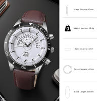Reloj De Cuarzo Para Hombre De Cuero PU De Alta Calidad Moda Casual Negocios Sencillo Lujo Regalo Popular Reloj De Pulsera - details 2