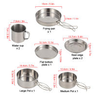 Set De Cocina Para Camping 8 Piezas Juego De Cocina Y Comedor De Acero Inoxidable Para Expediciones Al Aire Libre Y Senderismo Con Platos Y Copas - details 3