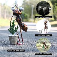 Tooarts Escultura De Hormiga De 13 Pulgadas Con Recipiente Desmontable Decoración Para Jardín O Escritorio Almacenamiento De Macetas De Suculentas Y Flores - details 4