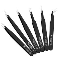 Set De 6 Pinzas De Extensión De Pestañas En Acero Inoxidable Antiestático Herramientas De Maquillaje Para Extensiones De Pestañas - details 2