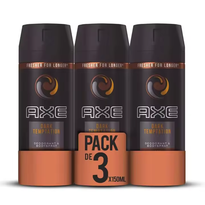 Pack 3x150ml - AXE Desodorante Hombre DARK TEMTATION Spray 48h - 1