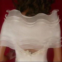 Nueva Capa De Boda Para Mujer Bolero Con Volantes Corta Roja Blanca Accesorios De Boda Económicos Tipo De Producto: Capas De Novia Material: Poliéster Nylon Técnica: Tejido a Trenzado Unidad De Medición: Pieza - details 2