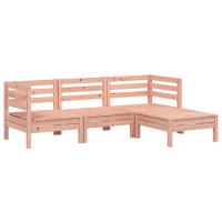vidaXL Sofá de jardín de 3 plazas con reposapiés madera maciza Douglas Pino blanco, Marrón cera, Douglas natural Conjunto Terraza Muebles Jardín Exterior Juego de Muebles de jardín Mueble Jardín Exterior Muebles de Salon Exterior - details 0