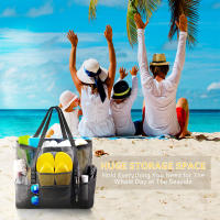 Bolso De Playa Grande Y Resistente Al Agua Y Al Arena Para Mujer Bolsa De Tote Para Vacaciones Accesorios De Playa Con Material De Poliéster - details 6