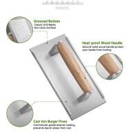 Prensa De Carne Rectangular De Aleación De Aluminio Antiadherente Resistente Al Calor Con Mango Para Asado En Casa Utensilios De Cocina Para Hamburguesas Y Barbacoa - details 3
