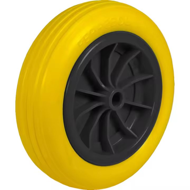 Rueda Impinchable para Carretilla de Obra Amarilla 260mm - 1