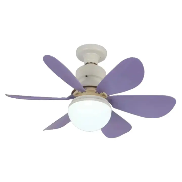 Ventilador de techo 52cm con luz y mando a distancia, ventilador de techo silencioso, base E27 40 W, 6 aspas, 3 velocidades, luz fría/neutra/cálida, apto para dormitorio, salón - 1