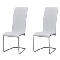 vidaXL Sillas de comedor voladizas 2 unidades cuero sintético en color Negro/Blanco | cómodas modernas ergonómicas para comedor cocina salón hogar - details 1