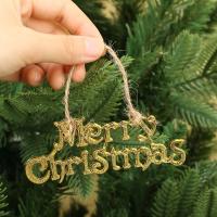 Colgante De Navidad Con Logo Árbol De Navidad Decoración De Letras Inglesas Doradas 3D Colgante De Plástico Para Adornos Navideños - details 2