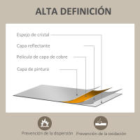 HOMCOM Espejo Rectangular Espejo de Baño Espejo de Pared Decorativo para Salón Entrada Pasillo Horizontal o Vertical Blanco - details 2