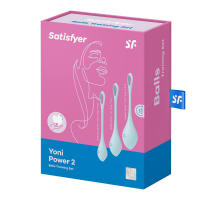 SATISFYER KIT 3 BOLAS ENTRENAMIENTO SUELO PÉLVICO YONI POWER 2 AZUL KEGEL JUGUETES SEXUALES - details 0