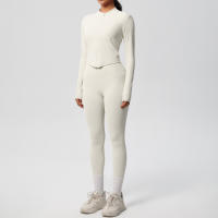 SSITO Traje de Yoga de 2 UDS., Conjunto Deportivo de Gimnasio para Mujer, chándales para correr con Cremallera, ropa Deportiva de entrenamiento, Camisa Deportiva Larga de manga, ropa de Yoga - details 25