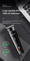 Kit De Pelacabelos Eléctrico Profesional Kemei KM-2290 KM-1113 KM-2026 Para Hombres Corte De Pelo Y Barba Recargable USB Con Cuchilla De Acero Inoxidable - details 16