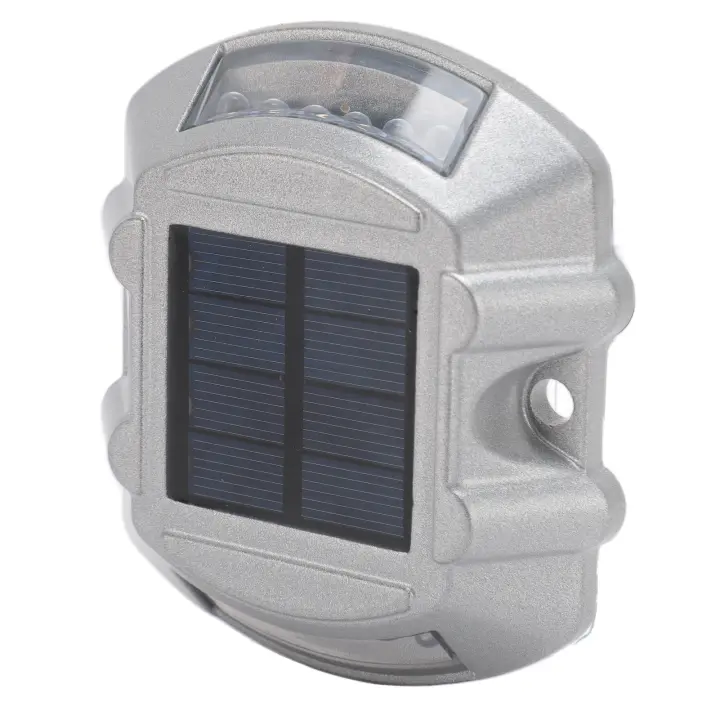 Luz solar para Carretera, aleación de Aluminio, with Energía Solar, para Exterior, impermeable, marcadores de Carretera, 6 V, 1,8 W, para Escalones, aceras, Escaleras, Jardín, luz Azul SSIT - 1