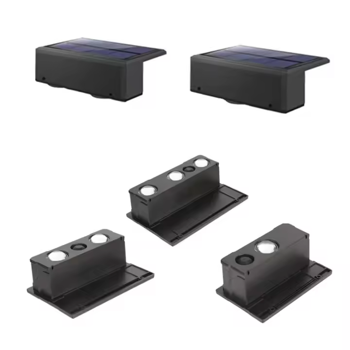 Lámpara De Pared Solar Exterior Impermeable Para Jardín O Valla Con Iluminación Fuerte Y Moderna Sin Bombillas Incluidas - 1