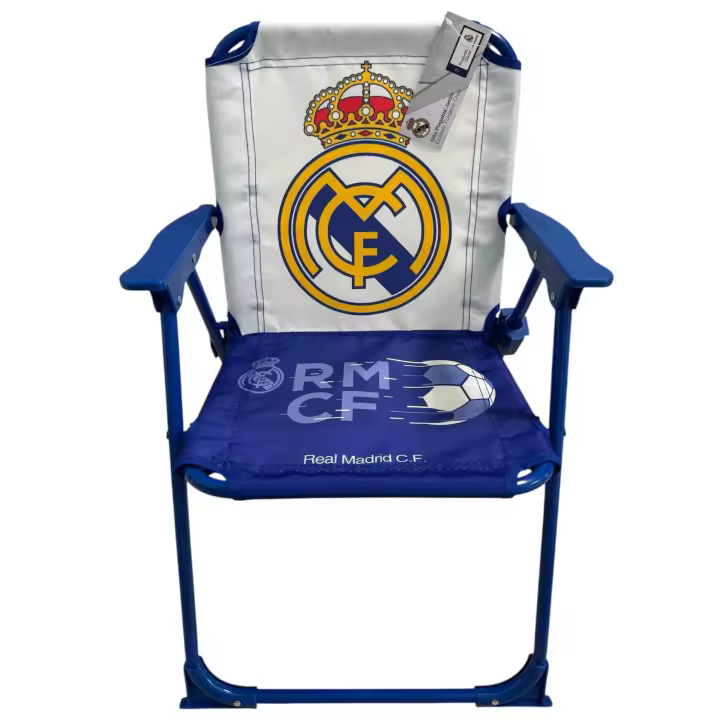 Silla Real Madrid plegable infantil para interior exterior playa piscina 38X32X53CM - 1