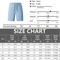 Shorts De Verano Para Hombre Transpirables Y Ligeros De Color Sólido Deporte Fitness Con Cintura Media Y Cierre Elástico - details 0
