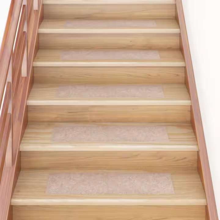 vidaXL Alfombrillas autoadhesivas escaleras 15 uds marrón 76x20 cm - 1