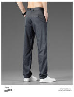 Pantalones Casuales De Verano Para Hombre Estilo Coreano Color Sólido Elásticos Y Cómodos Pantalones Negocios Rectos Y Sueltos Talla Media Cierre De Cremallera - details 22