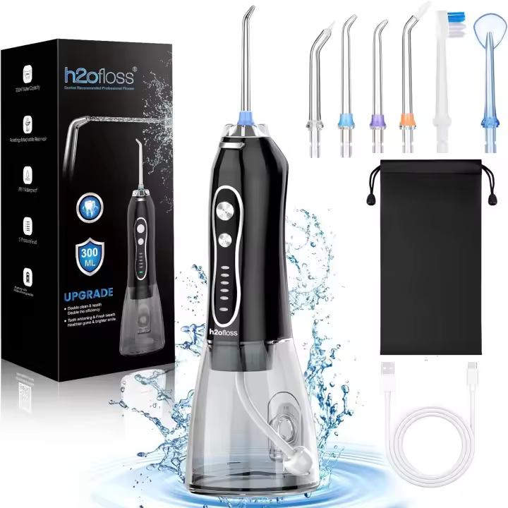 H2ofloss Irrigador Oral Dental Portátil Fregador De Agua Recargable Para Dientes Orthodontics 5 Modos Impermeable Para Uso Doméstico Y Viaje - 1