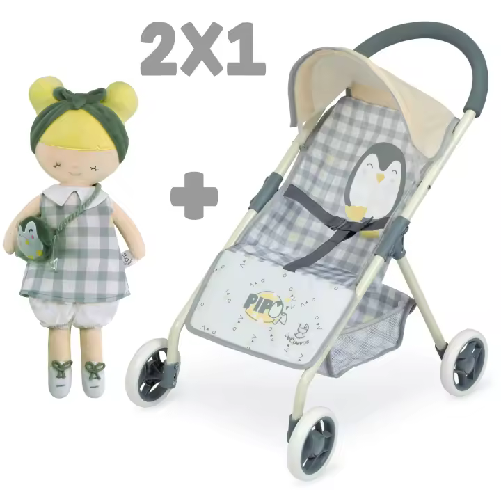 Carro de Muñecas Pipo Silla 2 en 1 con Muñeca DeCuevas Toys 90547 - 1