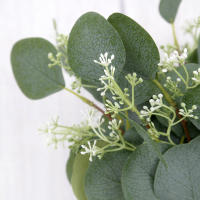 5pcs Ramas De Eucalipto Artificiales Verdes Para Decoración De Boda Casa DIY Coronas Navideñas Regalos Plantas Falsas Para Exhibición Y Uso En El Hogar - details 0