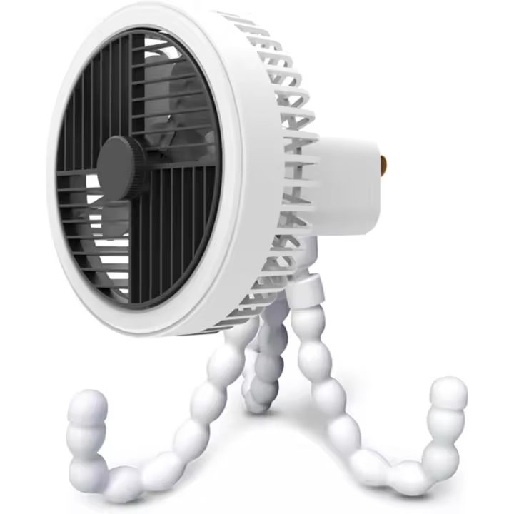 Ventilador de batería de ventilador portátil para cochecito con trípode flexible ventilador de mano personal en bicicleta de cuna Crib Car - 1