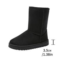 Botas De Invierno Para Mujer De Alta Calidad Slip-on De Media Caña Con Plataforma Y Forro De Peluche Botas De Nieve Casuales Y Modernas Tallas Grandes - details 1