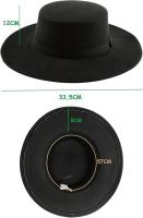 Kebedo Moda Sombrero Fedora de ala Ancha Clásico Español para Hombre, Gorro Versátil Negro para Adulto Talla Única 58-59CM - details 1
