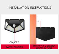 Lámpara De Pared Solar 100LED Impermeable Con Sensor De Movimiento Para Jardín Decorativa Iluminación De Calle Exterior - details 6