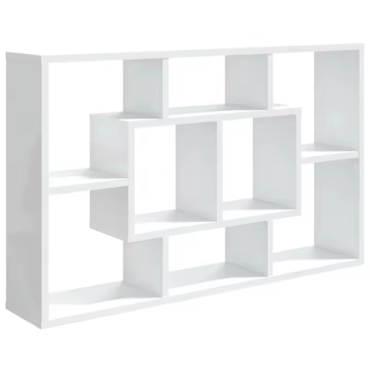 VidaXL Estantería para Madera Ingeniería Blanco Brillo 85x16x52,5 cm - 1