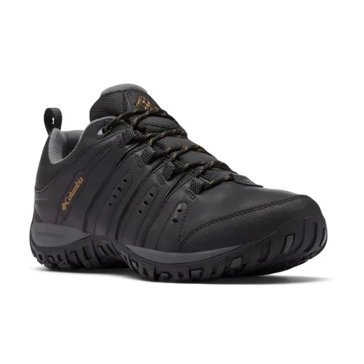 Columbia - Woodburn II Waterproof - Zapatos de Low Rise Senderismo Hombre, Negro (Black, Caramel 010)- Talla  48 EU - 1