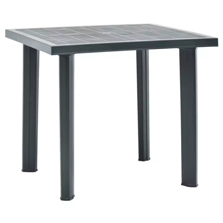 Mesa de jardín de plástico verde 80x75x72 cm - 1