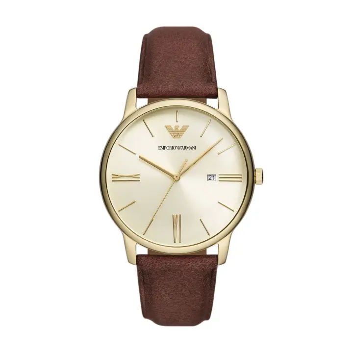 Emporio Armani Reloj LEATHER，BROWN，QUARTZ/3 HAND DATE AR11610 - 1