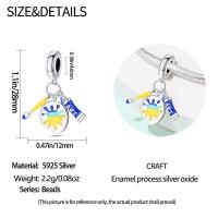Tablero De Dibujo De Pigmento De Plata 925 Serie De Arte Figuras Famosas Charms De Cuentas Para Pulseras De 3mm Hechas a Medida Joyería Finos - details 3