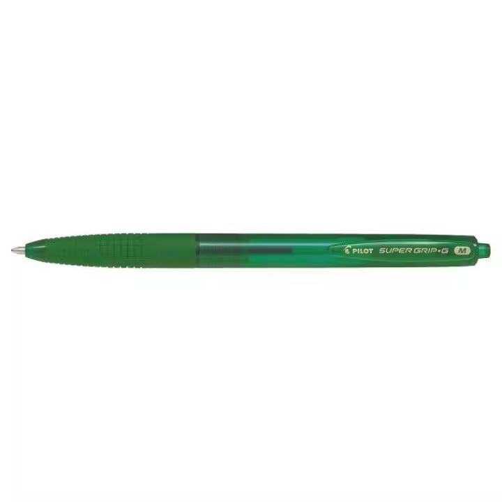 Bolígrafo Retractil Pilot Supergrip - Punta Redonda 1.0mm - Tinta de Aceite - Grip Ergonómico - Color Verde (12 Uds) - 1