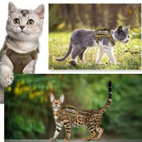Chaleco para gatos al aire libre, ropa impermeable para gatos, correa para el pecho, chaleco especial para caminar, se puede ajustar - details 8