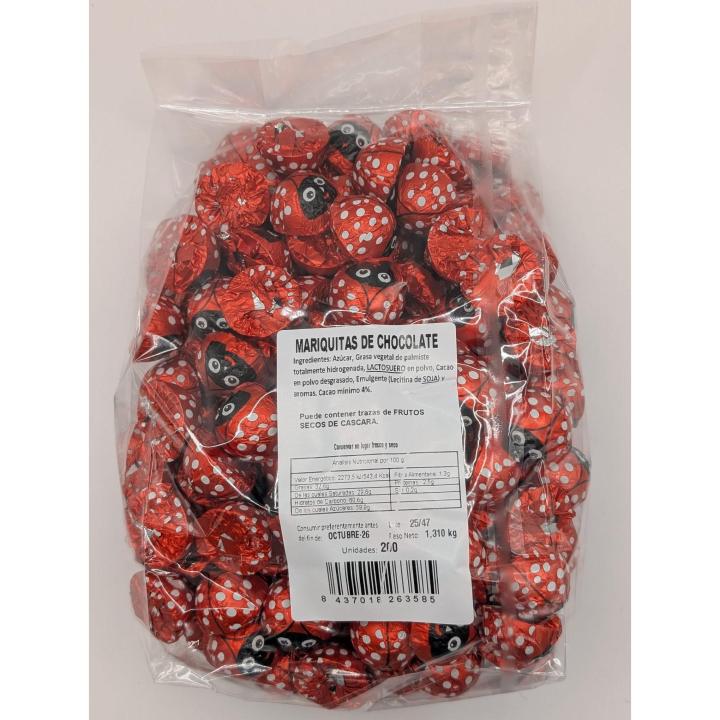 MARIQUITAS DE CHOCOLATE 200 UNIDADES BOLSA 1,305 kg (CHOCOLATINAS)