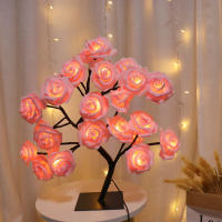 Lámpara De Noche En Forma De Rosas Con 24 LED Luz Fairy USB Para Decoración De Hogar Fiesta Navidad Boda Dormitorio Regalo - details 0
