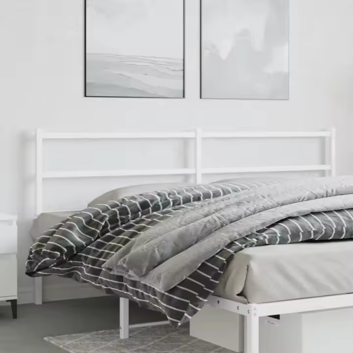 vidaXL Cabecero de metal blanco 200 cm - 1