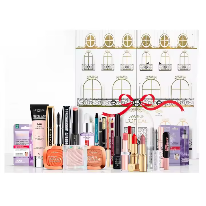 L'Oréal Paris - Calendario de Adviento de Maquillaje 2023, 24 Productos de belleza, skincare y maquillaje, Multicolor - 1