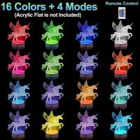 Lámparas LED 3D Luz Nocturna Con Control Remoto Inteligente Y Cable USB RGB Para Decoración De Dormitorio Regalos - details 26