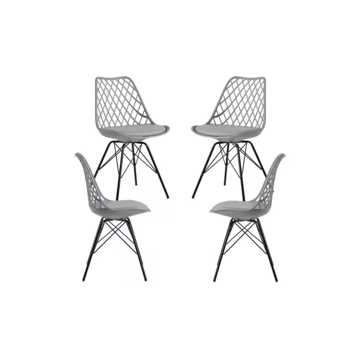Pack 4 Sillas Iron Mima - Gris claro - 1
